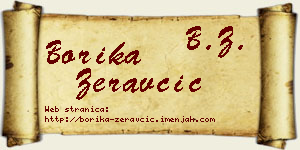 Borika Žeravčić vizit kartica